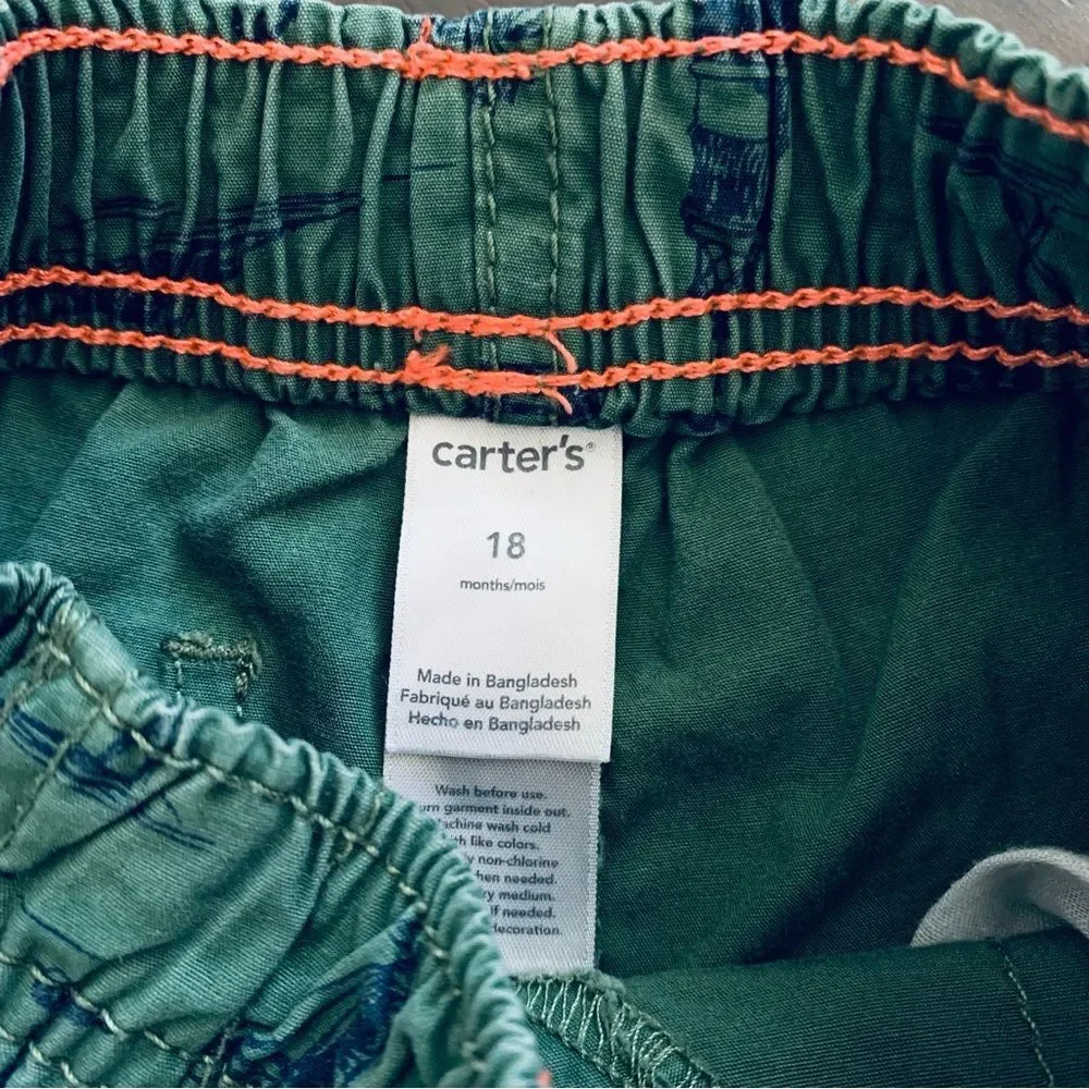 Carter's Baby Boy Cute Hawaiian/Beachy Pull-On Knit Shorts | Size: 18m.